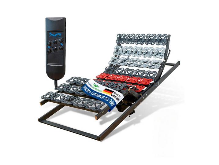 Lattenrost AEROBALANCE KF, Reha-Schlafwelt, Kopfteil motorisch verstellbar, Fußteil motorisch verstellbar, 80x200 cm, Lattenrost mit Motor, fertig montiert, Made in Germany
