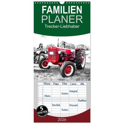 Familienplaner 2026 - Trecker-Liebhaber mit 5 Spalten (Wandkalender, 21 x 45 cm) CALVENDO