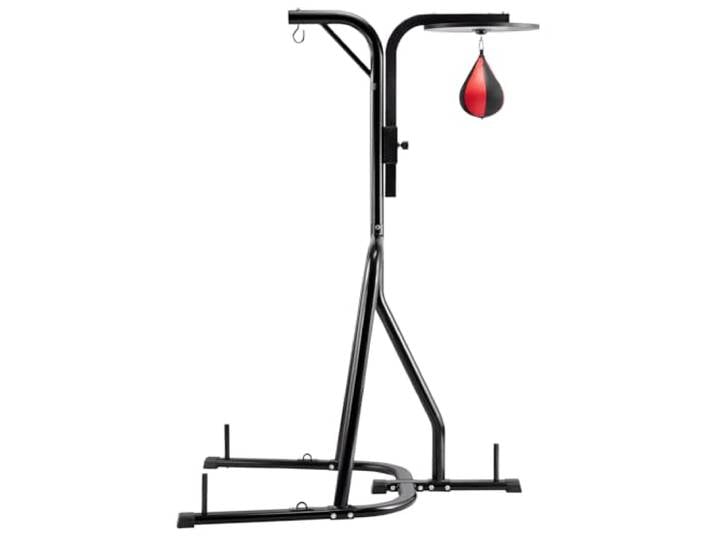 VEVOR Support pour sac de frappe\, équipement d'entraînement en acier robuste\, hauteur réglable avec base lestée\, peut supporter jusqu'à 63\,5 kg\, support autoportant pour sac de sable pour la maison