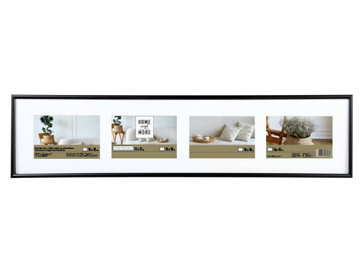 Home and More Aluminiumrahmen ALU-Galerie 4 Fotos 17 x 72 cm Schwarz Aluminium