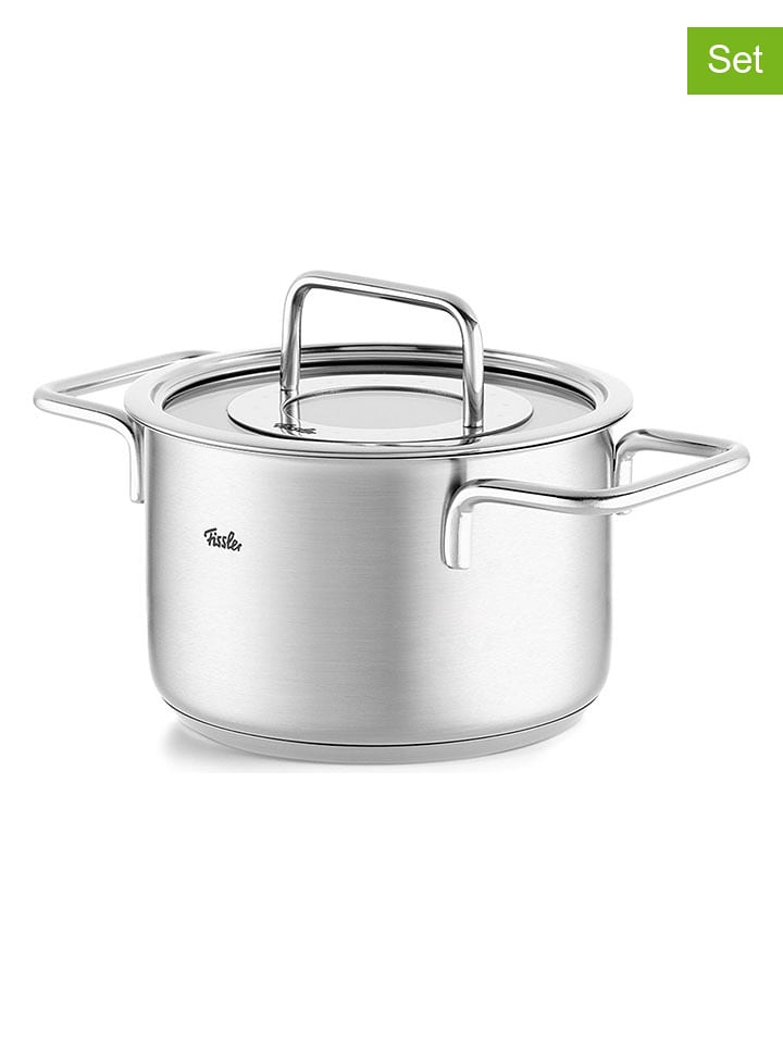 Fissler 2tlg. Set: Edelstahl-Kochtopf "Pure Collection" - Ø 16 cm - onesize