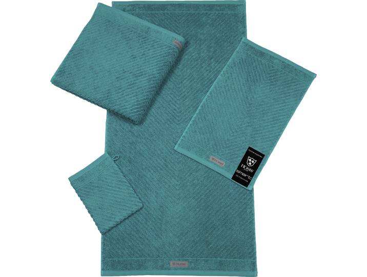 Gästehandtuch ROSS Smart , grün (smaragd), B:30cm L:50cm, Frottier, Obermaterial: 100% Baumwolle, Handtücher, Gästehandtuch, Uni-Rippe mit Velourslabel