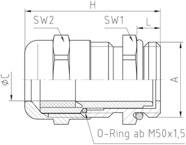 Jacob MS-raccord de câble M16x1,5 PERFECT EMV 50.616 M/EMV (50.616 M/EMV)