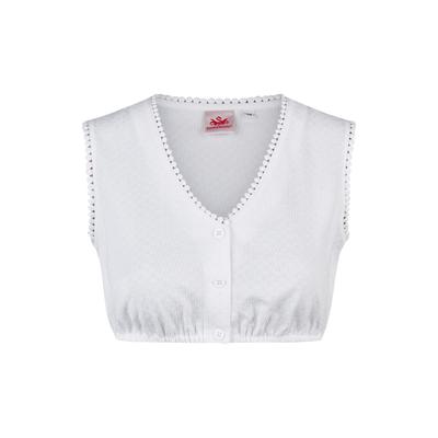 Dirndlbluse SPIETH & WENSKY "Kandis", Damen, Gr. 42, weiß, Obermaterial: 100% Baumwolle CO., uni, regular fit, V-Ausschnitt, Blusen Dirndlbluse, mit schulterfreiem Design