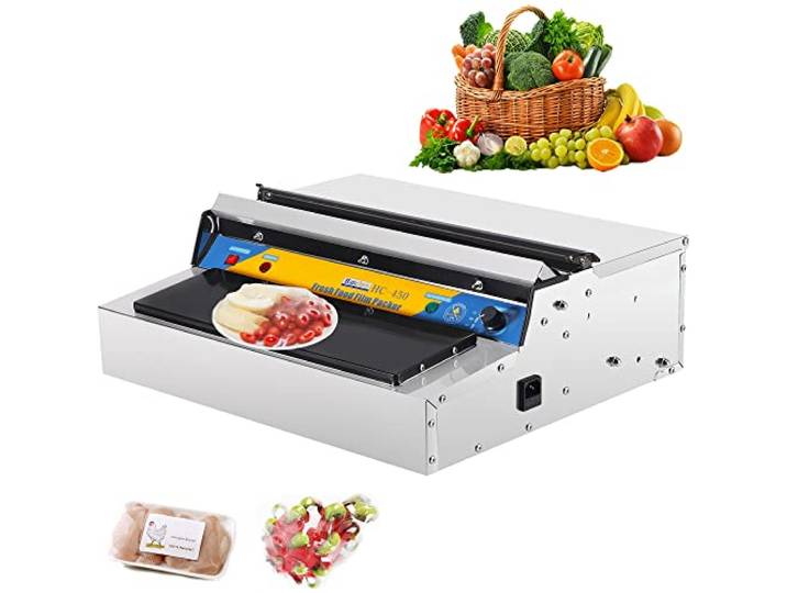 Hanchen Frischhaltefolie Verpackungsmaschine für Markt oder Obst-, Gemüseladen, elektrischer Folienspender und Lebensmittel Verpackungsgerät 2 in 1.