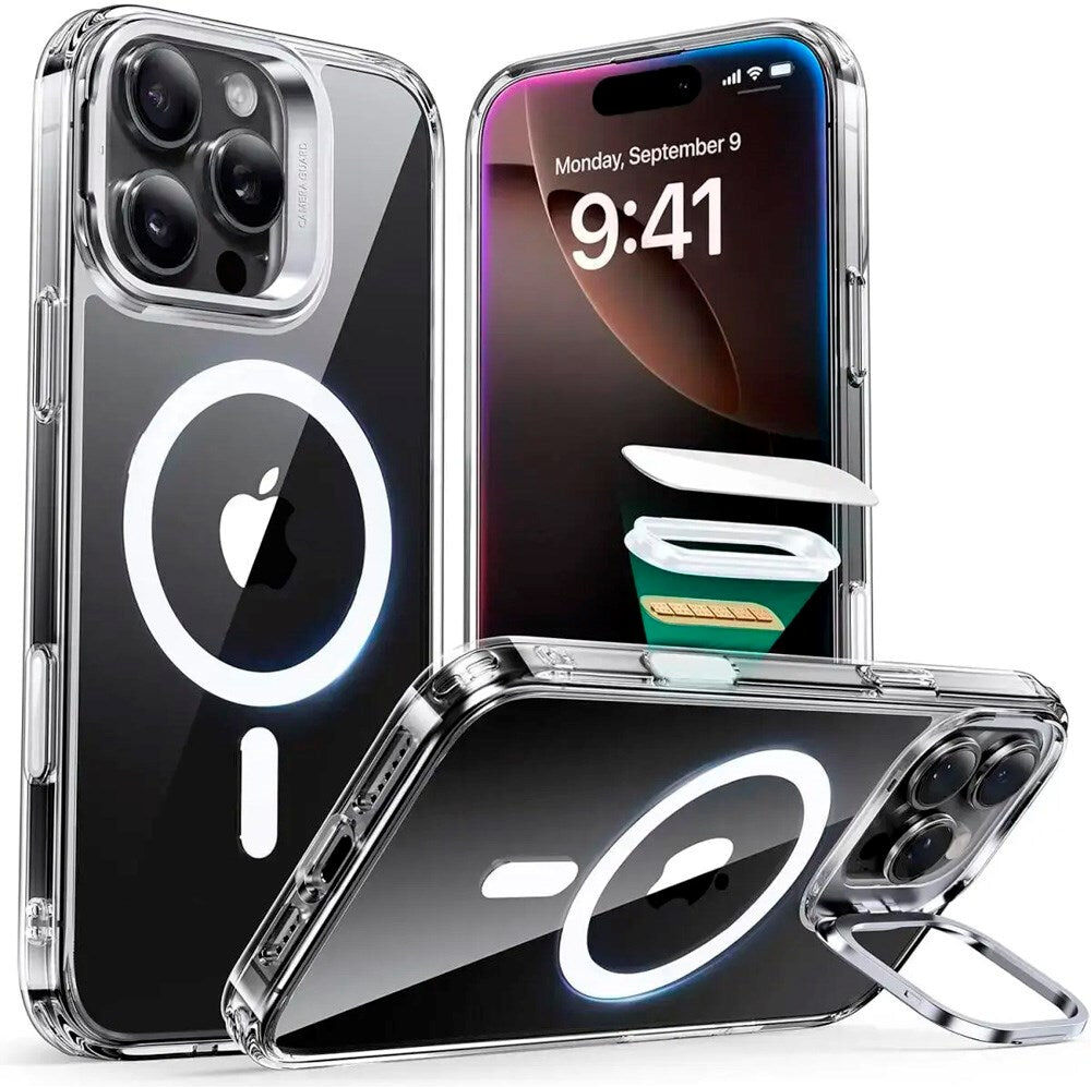iPhone 16 Pro Max - ESR Classic Hybrid Cover m. Kickstand - MagSafe Kompatibel - Gennemsigtig