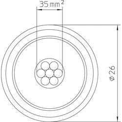OBO 5407997 Isolierte Ableitung 100 m Rolle Ø26mm lichtgrau isCon Pro+ 75 GR  - 100 Meter