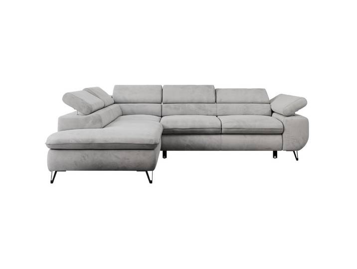 ECKSOFA PETER L Hellgrau Velvet - Links Seite