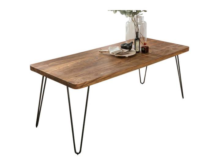 Mid.you Esstisch, Sheesham, Holz, Sheesham, massiv, rechteckig, Haarnadel, 80x76x120 cm, Esszimmer, Tische, Esstische