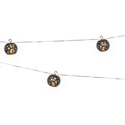 MARELIDA LED Lichterkette Feuerball 8 Leuchtkugeln mit Flammeneffekt 2,1m Timer für Außen