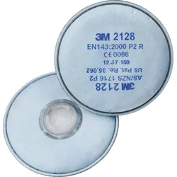 3M 2128 P2R Partikelfilter mit Aktivkohle mit zusätzlichem Schutz gegen organische und saure Gase und Dämpfe unter Grenzwert und Ozon