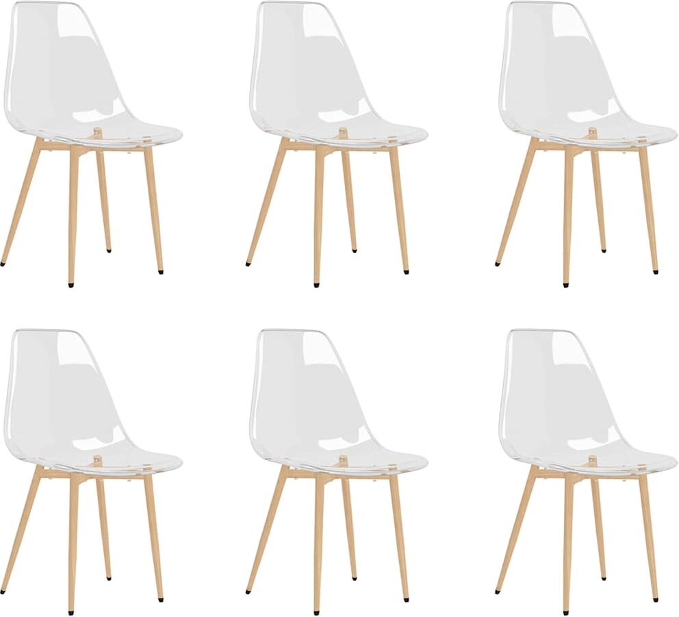 vidaXL Chaises à manger lot de 6 Transparent PET