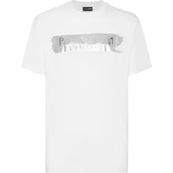 PLEIN SPORT Kurzarm-Rundhals-T-Shirt, Größe XXL in Weiß 01