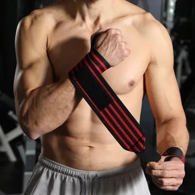 Combo Retail Shop Weight Lifting Wrist Band, Gym Fitness Straps Support, Wrist Wraps For Sports Equipment black