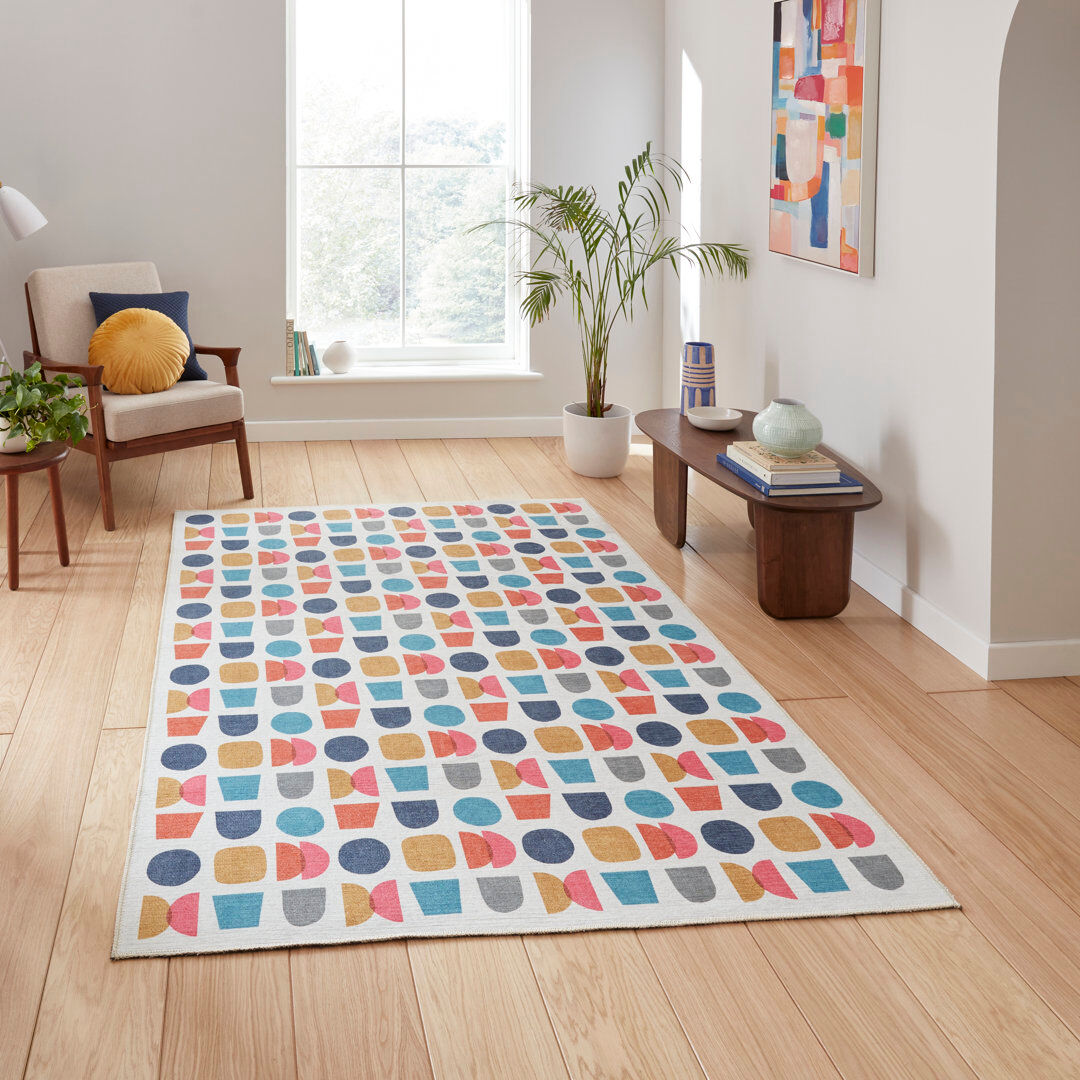 Catherine Lansfield Geometric Shapes Area Rug Multi Rectangle 122 x 170 cm