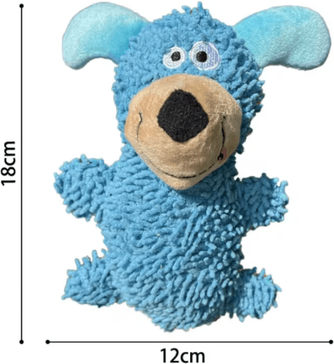 Inspire Picks Animal Shape Plush Dog Toy Squeaky Chew & Teeth Cleaning Toy For Small Breed Puppies blue as The Pictures