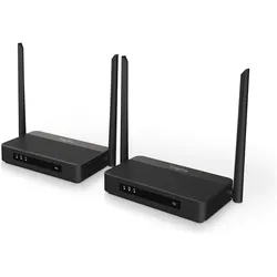 Digitus 4K Wireless HDMI KVM Extender Set, 100 m HDMI - HDMI, 4K/60 Hz, Ultra Low Latency, KVM Switch, Schwarz