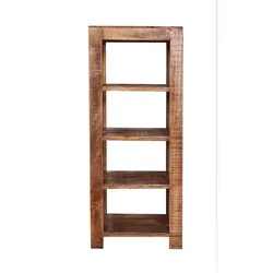 Möbilia Regal mit 4 Böden | Mango-Holz massiv | B 44 x T 44 x H 105 cm | natur | 22020001 | Serie REGAL