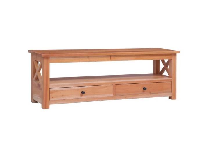598 )Soldes® TV Stand Rangement TV JILLE - CHIC Meuble TV 115x30x40 cm - Bois d'acajou massif Parfait