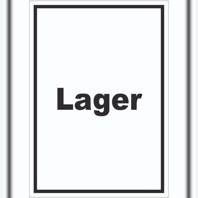 HB-Druck Lager Aufkleber mit Text Storage Warenlager hochkant A6 (105x148mm)