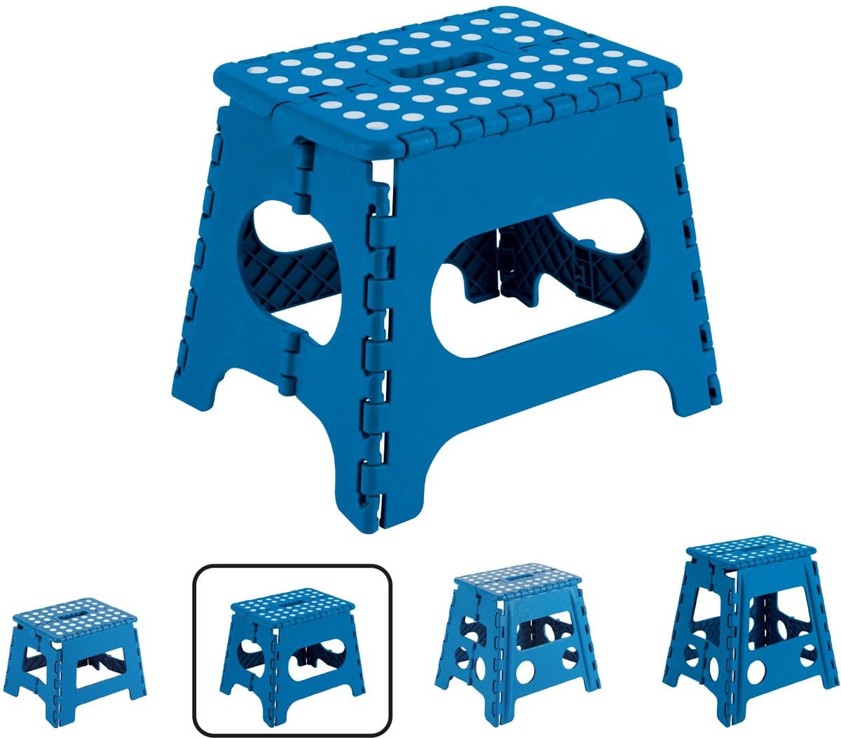 Ibenzoa Kleine Opvouwbare Multifunctionele Kruk voor Binnen en Buiten, Blauw, Hoogte: 27 cm