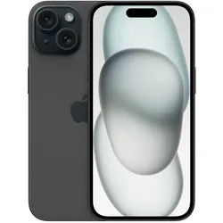 Apple iPhone 15 (256 GB, Black, 6.10", SIM + eSIM, 5G), Smartphone, Schwarz