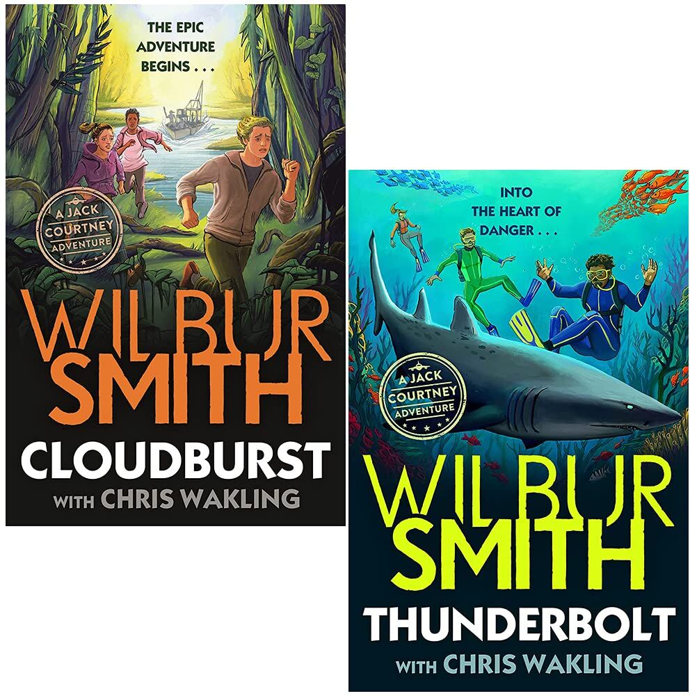Piccadilly Press Jack Courtney Adventures 2 Books Collection Set by Wilbur Smith - Cloudburst & Thunderbolt Paperback - Ages 9-12 Adventure Fiction Gift Set