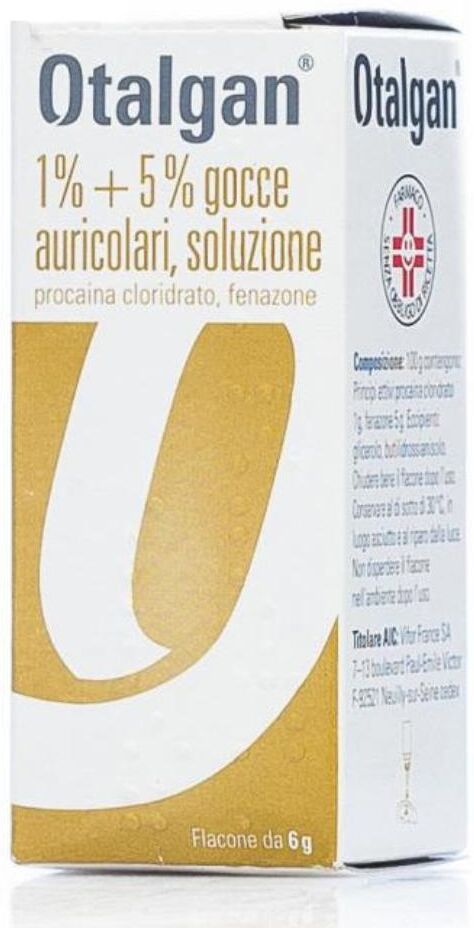 SWISS PHARMA GMBH Otalgan 1% + 5% Gocce Auricolari, 6 g