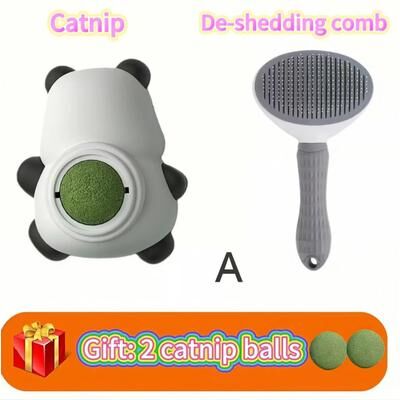 Inspire Select Natural Catnip Wall Ball Toy Rotating Sticky Dental Chew Toy For Cats & Kittens a Combination
