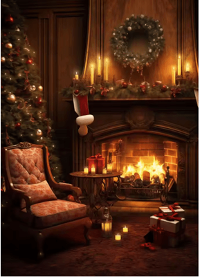 Inspire Picks Classic Christmas Wall Art Canvas Santa Claus & Tree Holiday Poster Decor 18 40x50cm