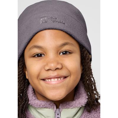 Beanie JACK WOLFSKIN "REAL STUFF BEANIE K", Jungen, Gr. onesize, lila (wild, blossom), Obermaterial: 100% Polyester, Mützen Beanie