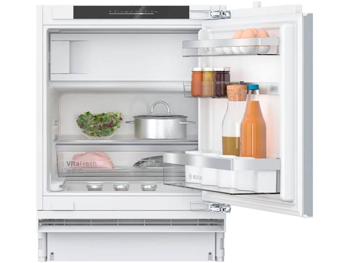 BOSCH Einbaukühlschrank KUL22ADD0 , Energieeffizienz: D, silber (weiß), Rechtsanschlag, wechselbar, Kühlschränke, Made in Germany, Warnsignal mit Ton oder Licht, Einbaukühlschrank