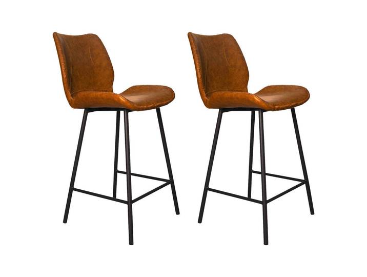 Mid.you Barhocker-Set, Cognac, Metall, Kunststoff, konisch, 47x99x55 cm, Esszimmer, Barmöbel, Barhocker