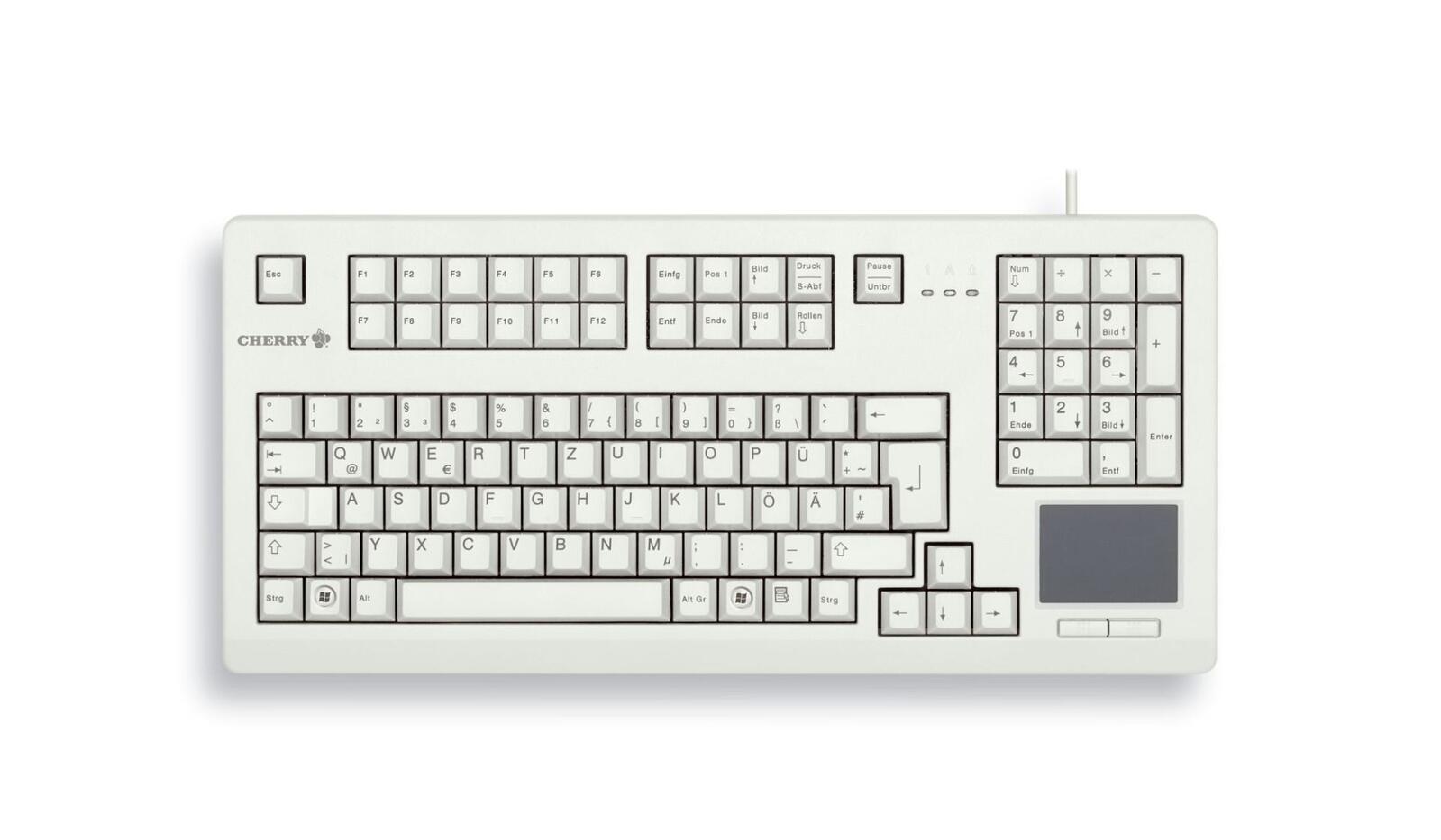 CHERRY Advanced Performance Line TouchBoard G80-11900 kabelgebundene Tastatur mit Touchpad (USB, hellgrau) G80-11900LUMDE-0