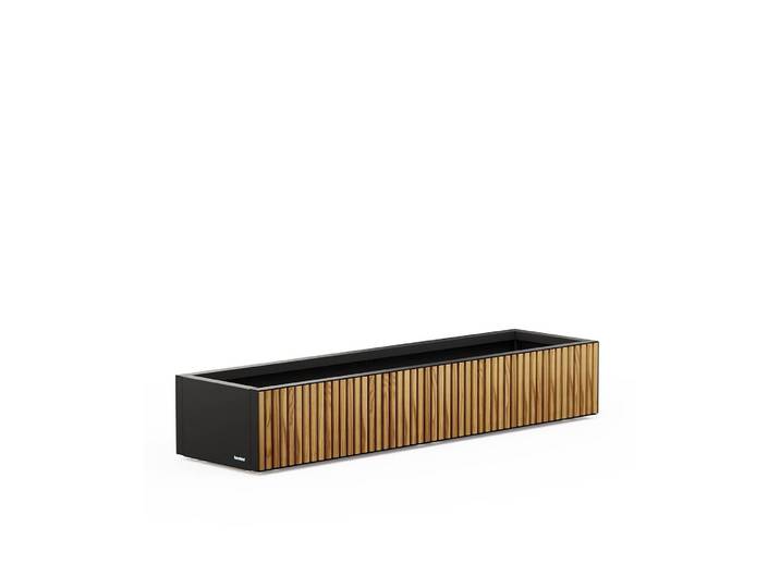 Hochbeet HERSTERA GARDEN Deco Planter Xic 100 x 40 x 25 cm , schwarz, B:100cm H:25cm T:40cm, Stahl, Pflanzgefässe, Hochbeet, Holzart: Kiefer (China)