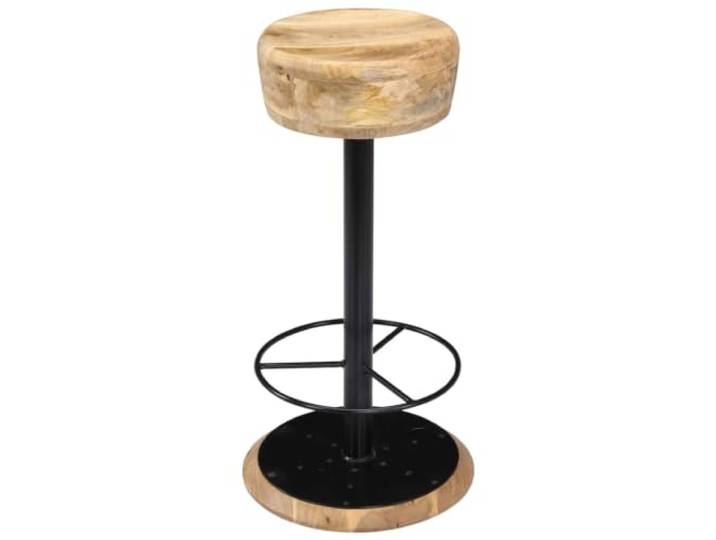 Barstühle aus massivem Mangoholz, 2 Stück, pulverbeschichtetes Eisen, Handgefertigt, einzigartige Maserung, sorgfältige Lackierung, dichtes Hartholz, tägliche Robustheit, klares Design