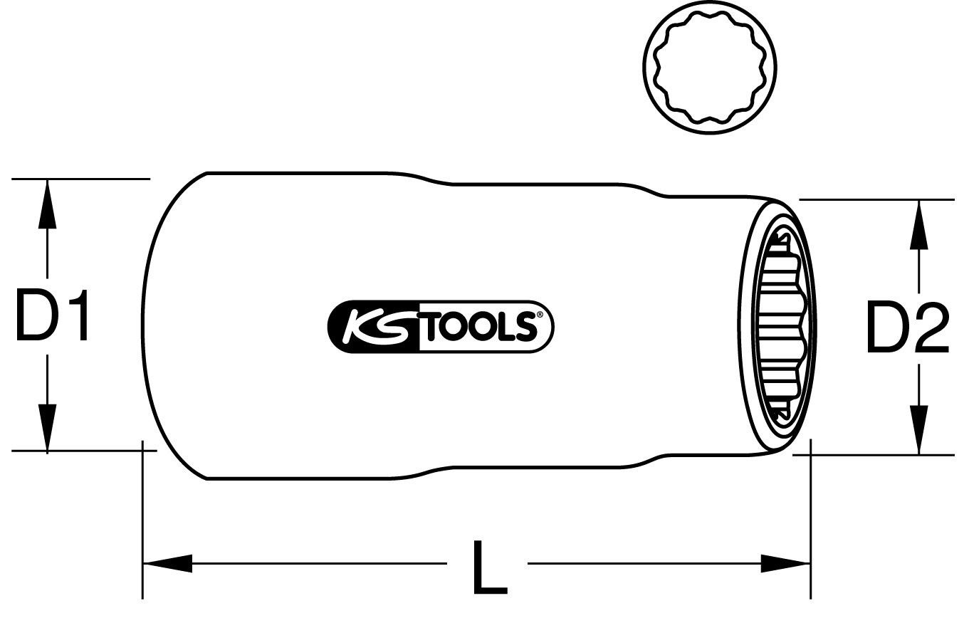 KS Tools 1/2" geïsoleerde dop 24mm