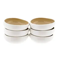 Wave Cream 6er-Set Müslischalen aus hochwertigem Porzellan - 12 x 4,5 cm