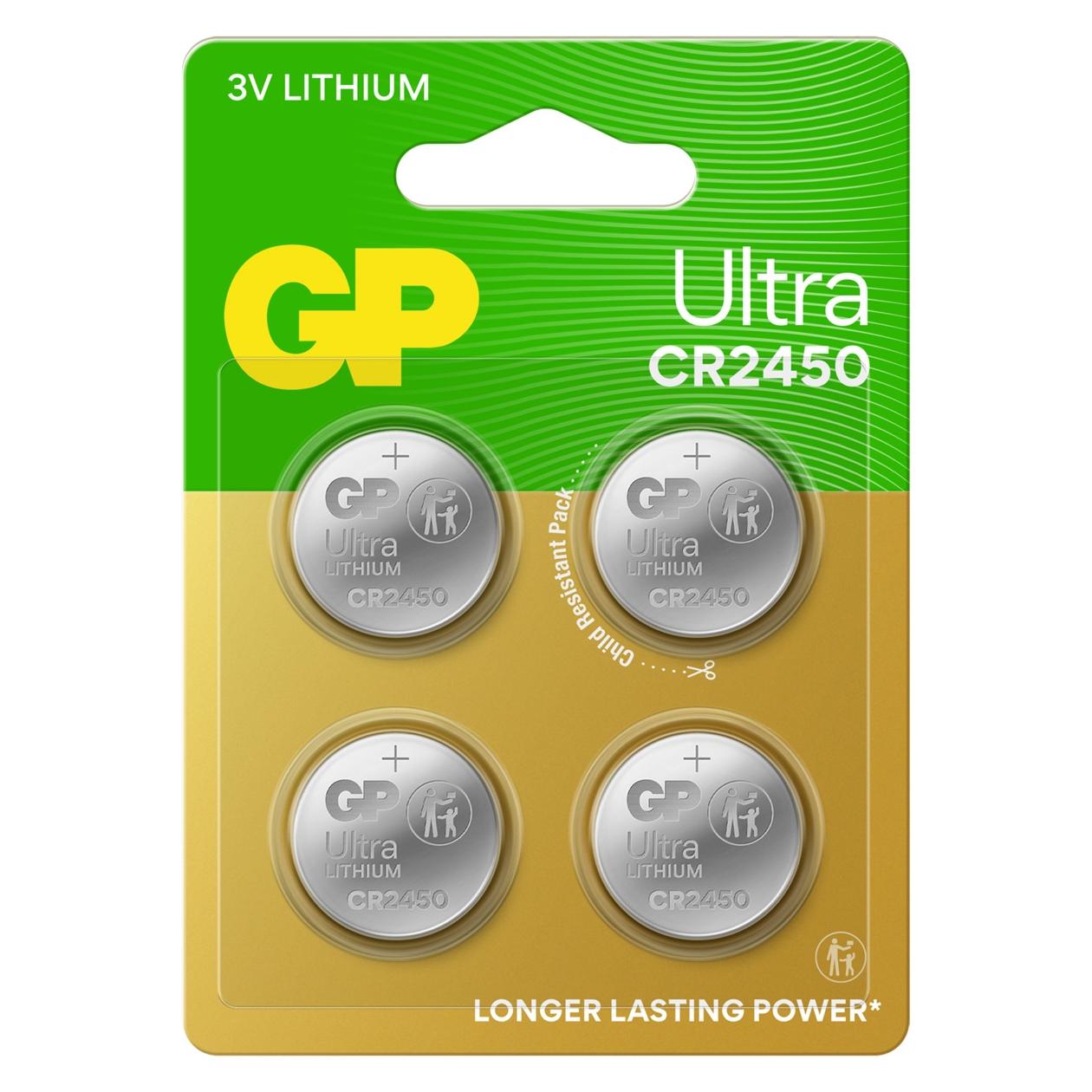 GP Batteries 4 GP Knopfzelle CR2450 3,0 V (4 Stk., CR2450, 540 mAh) (GPCR2450ULT417C4)