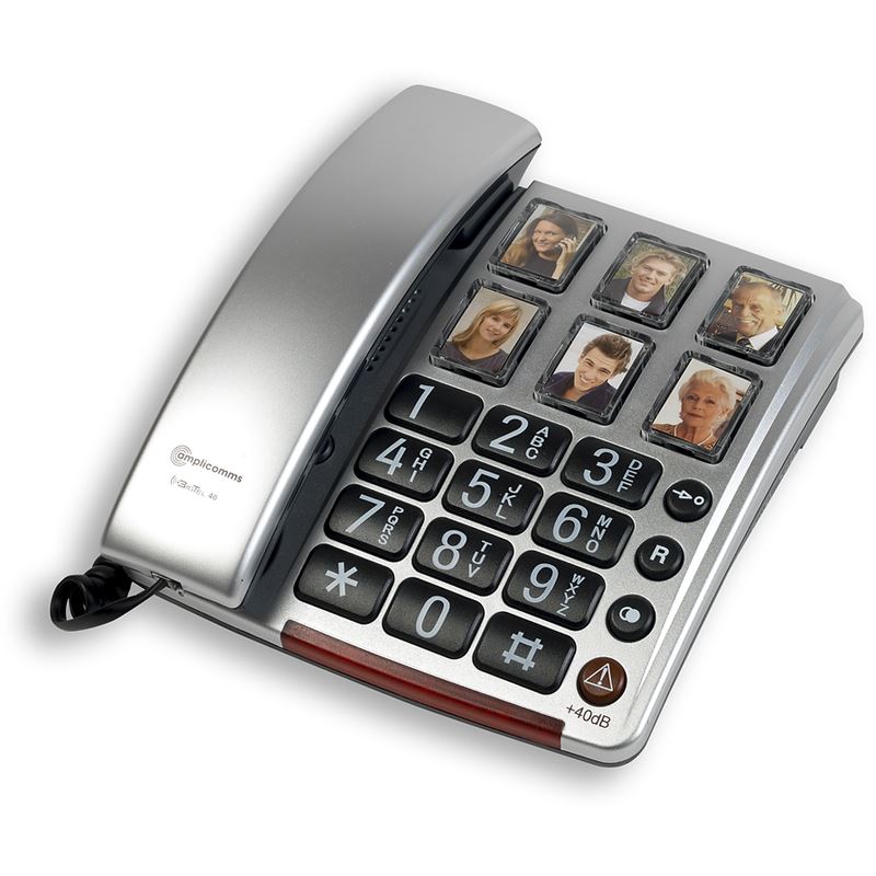 amplicomms BIGTel 40 plus, Großtastentelefon Dark Grey