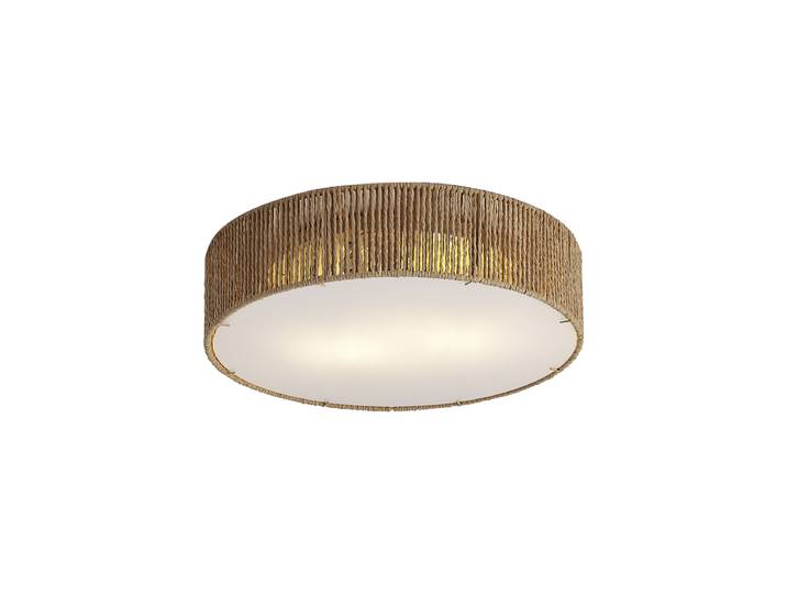 Plafonnier Japandi naturel avec abat-jour 38cm 2 lumières - Luz