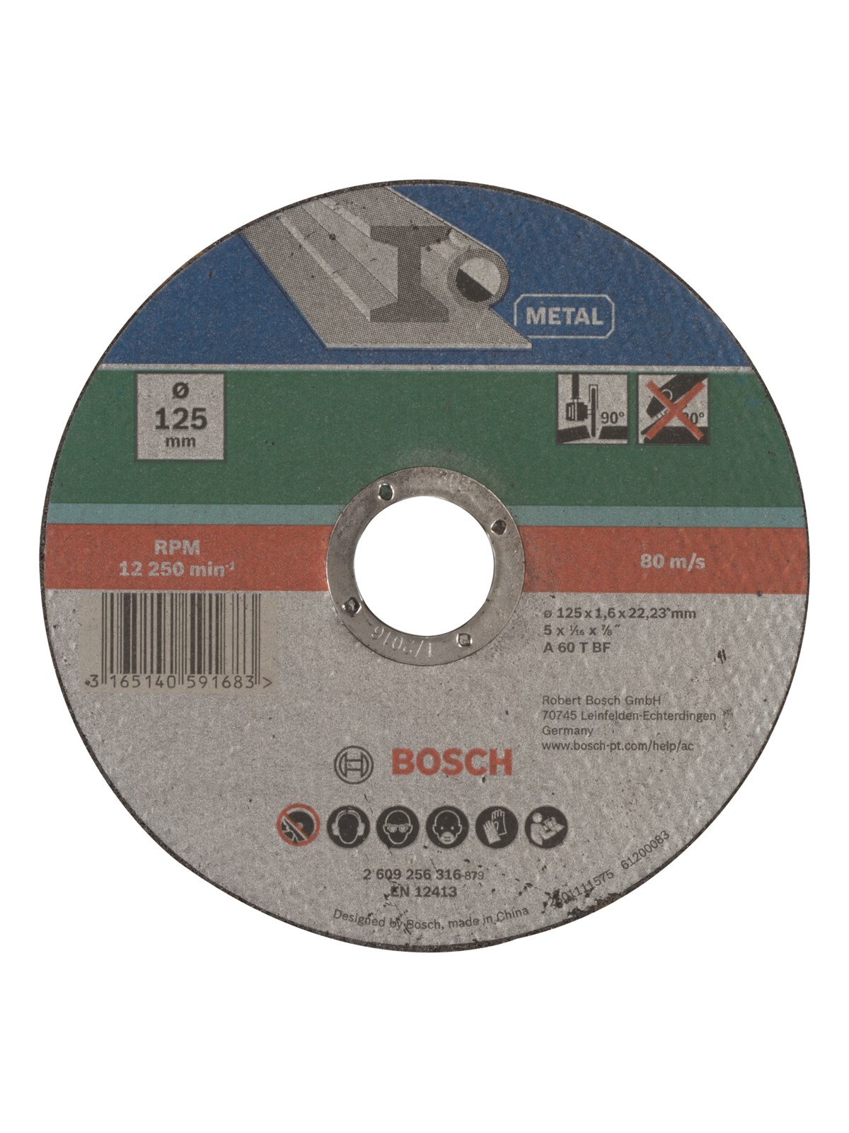 Bosch SKÆRESKIVE METAL 125X1.6MM LIGE