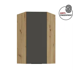 Küche ARIA Eckhängeschrank 60 cm, Höhe 90 Graphite Küchenzeile Anti Fingerprint