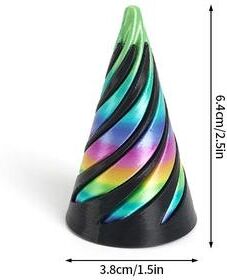 Inspire Essentials 3D Printed Rotating Pyramid Fidget Toy Anti Stress Spiral Cone 7 s