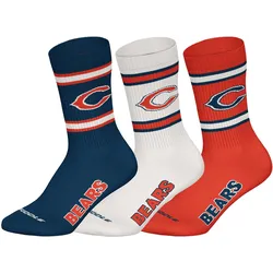 NFL Unisex Socken, 3er Pack - NFL Teams, 3Pack Crew Socks, Football, Logo, Baumwollmischung Chicago Bears / 39-42