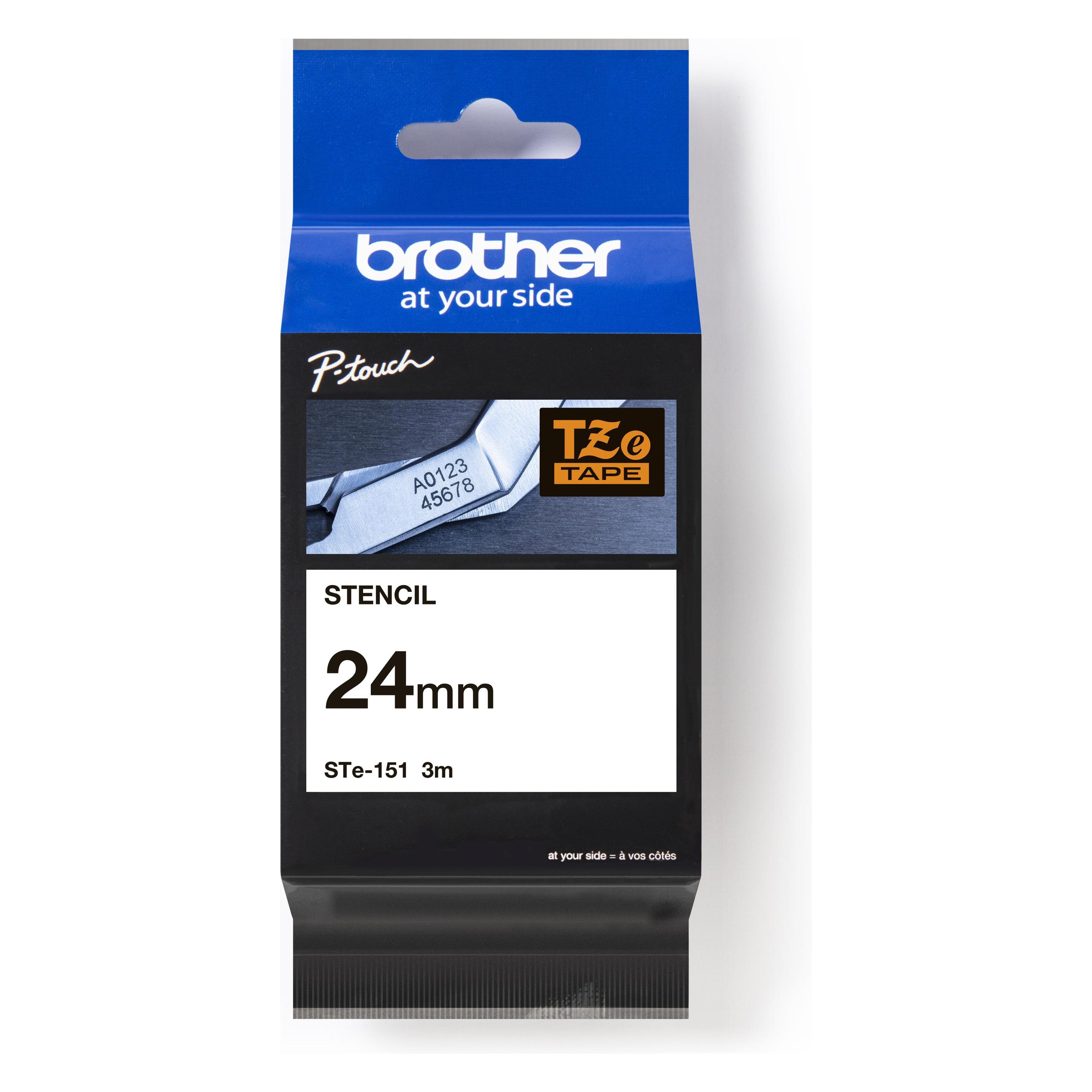 Brother STe 151 Stempelband (2.40 cm, Schwarz, Weiss, Transparent) (STE151)