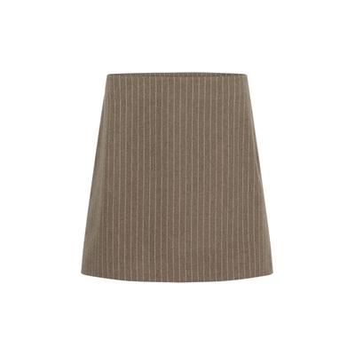 Midirock CULTURE "Culture DK Rock CUkeke", Damen, Gr. 38, braun (taupe stripe), Röcke
