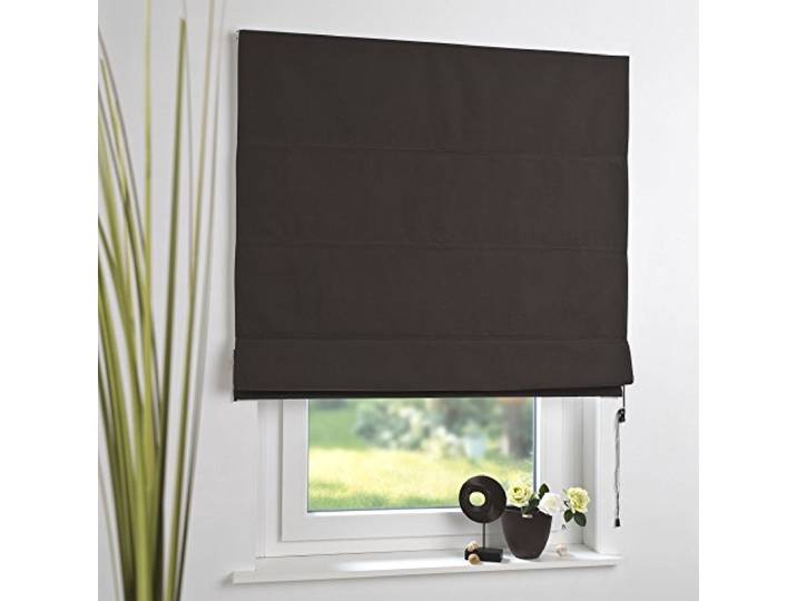 Raffrollo Uni Verdunkelung B 100 x H 190 cm Dunkelbraun
