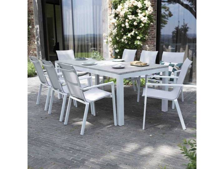 Salon de jardin en aluminium imitation bois Tampa Wilsa Garden