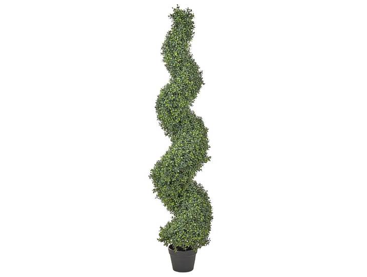 KUNSTPFLANZE im Blumentopf 158 cm Grün/Schwarz Buxus Spiral Tree